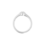 Solitaire diamant naturel ovale 0,50 Carat serti perlé Alba